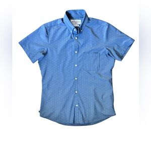 Mizzen+Main Leeward Collection Short Sleeve Shirt Medium Trim Fit Blue Preppy R5